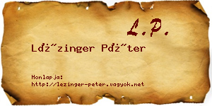Lézinger Péter névjegykártya